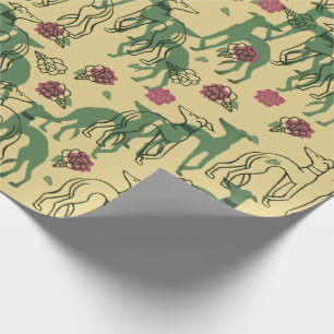 Papel De Regalo Greyhounds y Rosas Greyhound Rosa Pattern Spring