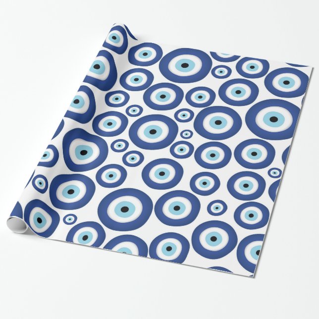 Papel De Regalo Griego Mati Mataki - modelo de mal de ojo de (Desenrollado)