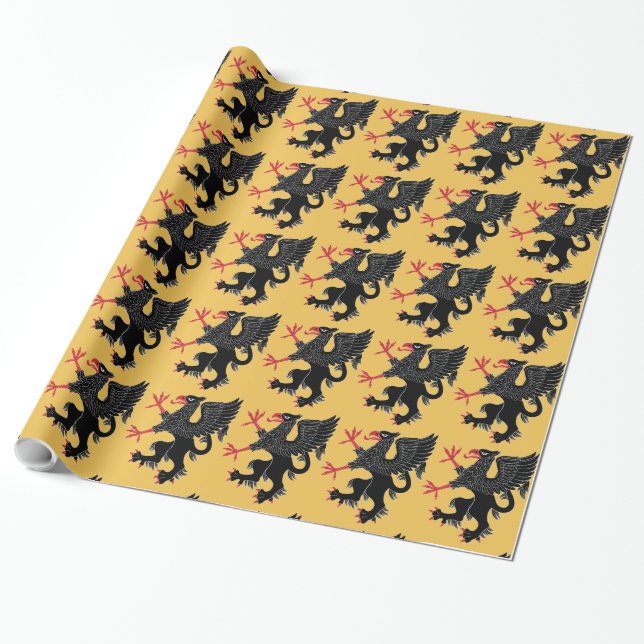 Papel De Regalo Griffin Rampant Sable (Desenrollado)