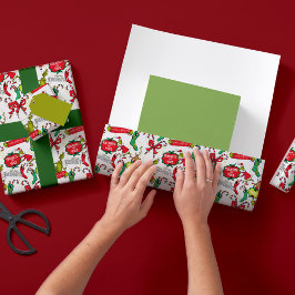 Papel De Regalo Grinch Naughty o Nice Pattern