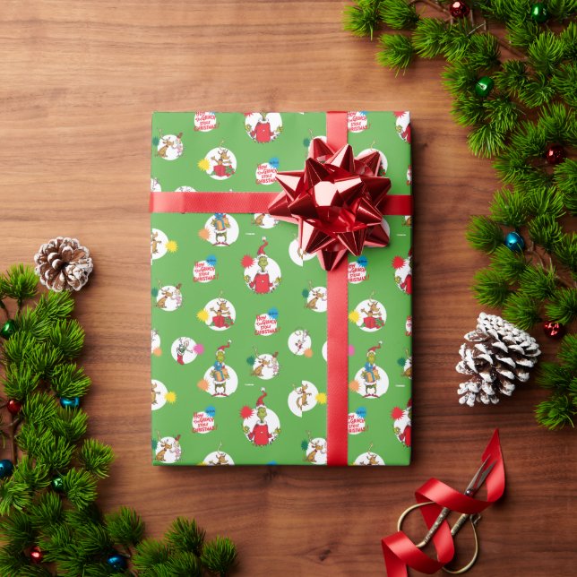 Papel De Regalo Grinch | Patrón de puntos de Navidad (Regalo de vacaciones)
