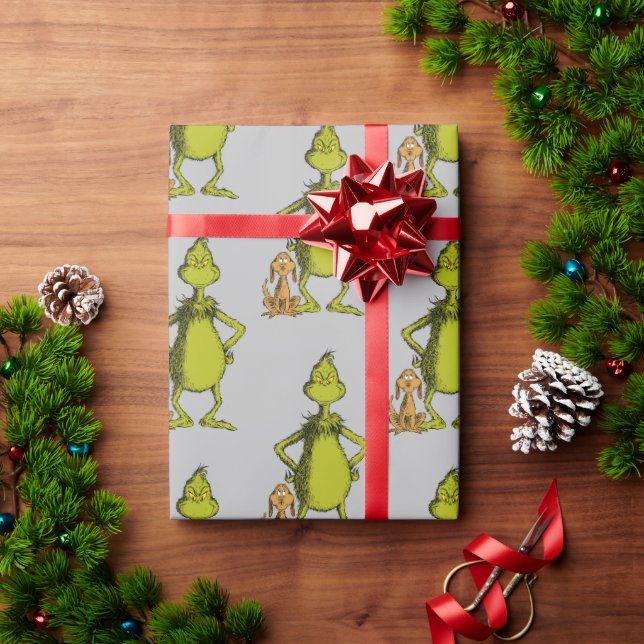 Papel De Regalo Grinch | Postura de Max y Grinch (Regalo de vacaciones)