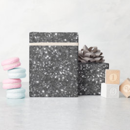 Papel De Regalo Gris Acero Frío Patrón de Brillo Gris Fino