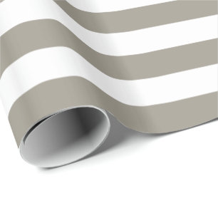 Papel De Regalo Gris aluminio y franja blanca