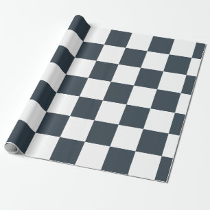 Papel De Regalo Gris Azul Blanco Cuadros – Moderno y Elegante