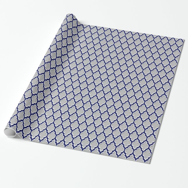 Papel De Regalo Gris, azul marino, azul de piel blanca, hoja de qu (Desenrollado)