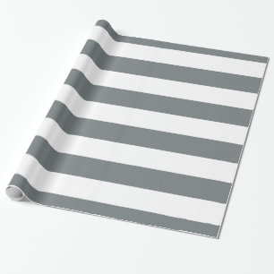 Papel De Regalo Gris carbón, Blanco XL Patrón de rayas