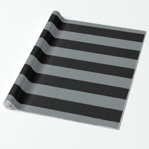 Papel De Regalo Gris Carbón Negro XL Rayas Patrón V
