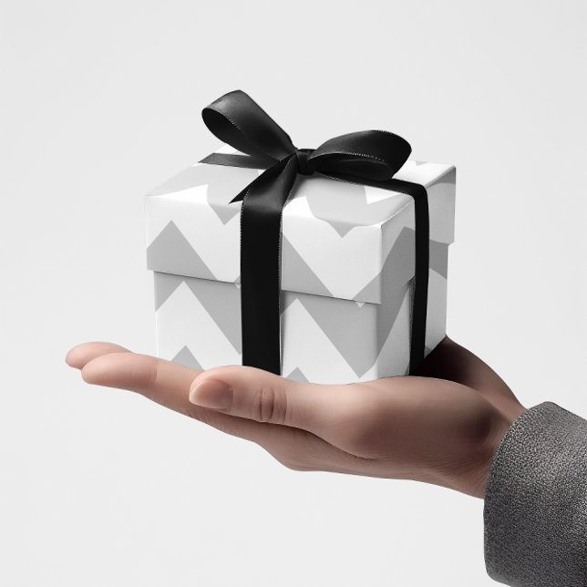 Papel De Regalo Gris claro y Chevron blanco (Light Grey and White Chevron Wrapping Paper)