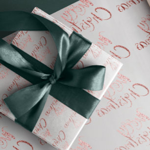 Papel De Regalo Gris color de rosa rosado de Rubor del purpurina