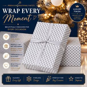 Papel de regalo gris con lunares personalizado