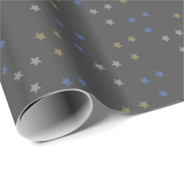 Papel de regalo gris con patrón de estrellas para