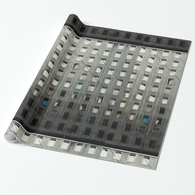 Papel De Regalo Gris de la vida de ciudad (Desenrollado)