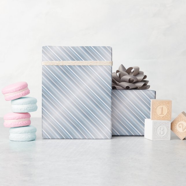 Papel De Regalo Gris de rayas estilizadas (Baby Shower)