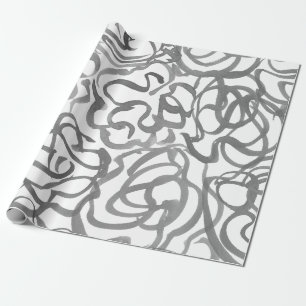 Papel De Regalo Gris Elegant Neutral Swirls Abstract Watercolor