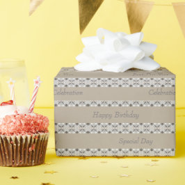 Papel De Regalo Gris Elegante Con Beige