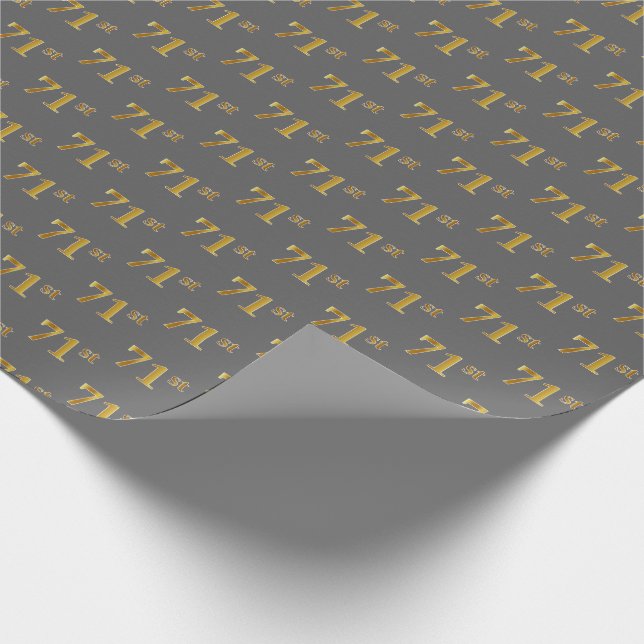 Papel De Regalo Gris, evento 71 (septuagésimo primero) de oro fals (Esquina)