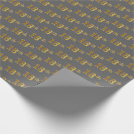 Papel De Regalo Gris, Falso Oro 18º (Decimoctavo) Evento