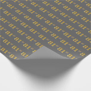 Papel De Regalo Gris, Falso Oro 81º (Octogésimo Primer) Evento