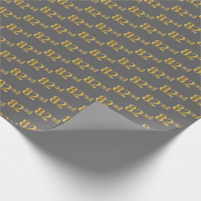 Papel De Regalo Gris, falso oro 82º (octogésimo segundo) evento (Esquina)