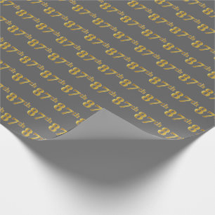 Papel De Regalo Gris, falso oro 87º (octogésimo séptimo) evento