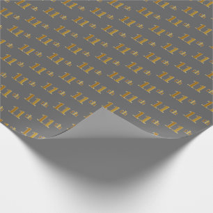 Papel De Regalo Gris, Faux Gold 11º (Undécimo) Evento