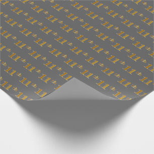 Papel De Regalo Gris, Faux Gold 11º (Undécimo) Evento