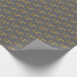 Papel De Regalo Gris, Faux Gold 12º (12º) Evento