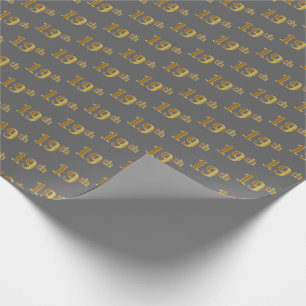 Papel De Regalo Gris, Faux Gold 19º (Noveno) Evento