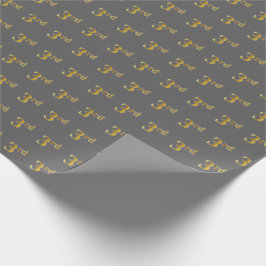 Papel De Regalo Gris, Faux Gold 3rd (Third) Event Wrapping Paper