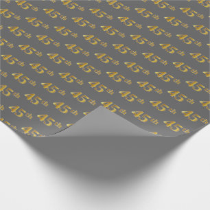 Papel De Regalo Gris, Faux Gold 45º (45º) Evento