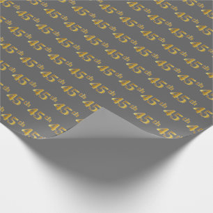 Papel De Regalo Gris, Faux Gold 45º (45º) Evento