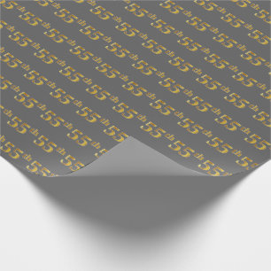 Papel De Regalo Gris, Faux Gold 55º (55º) Evento