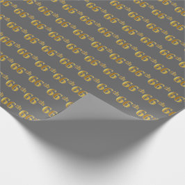 Papel De Regalo Gris, Faux Gold 66º (Sexagésimo Sexto) Evento