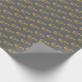 Papel De Regalo Gris, Faux Gold 67º (Sexagésimo Séptimo) Evento