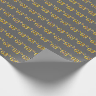 Papel De Regalo Gris, Faux Gold 68º (Sexagésimo Octavo) Evento