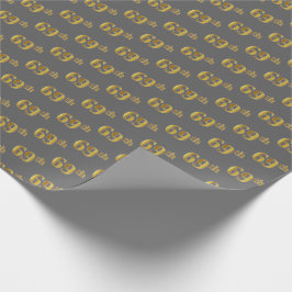 Papel De Regalo Gris, Faux Gold 69º (Sexagésimo Noveno) Evento