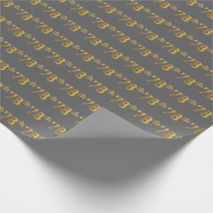 Papel De Regalo Gris, Faux Gold 78º (Setenta Y Octavo) Evento