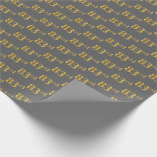 Papel De Regalo Gris, Faux Gold 83 (Ochenta Y Tercer) Evento