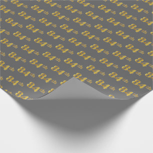 Papel De Regalo Gris, Faux Gold 84º (Ochenta Y Cuarto) Evento