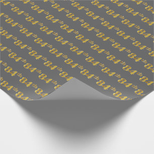 Papel De Regalo Gris, Faux Gold 84º (Ochenta Y Cuarto) Evento