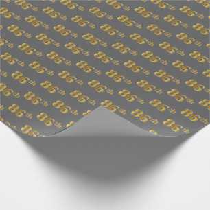 Papel De Regalo Gris, Faux Gold 86º (Ochenta Y Sexto) Evento
