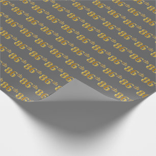 Papel De Regalo Gris, Faux Gold 86º (Ochenta Y Sexto) Evento