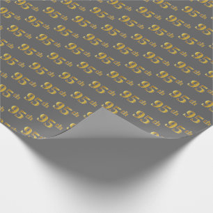 Papel De Regalo Gris, Faux Gold 95º (Noventa Y Quinto) Evento