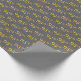 Papel De Regalo Gris, Faux Gold 96º (Noventa Y Sexto) Evento