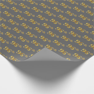 Papel De Regalo Gris, Faux Gold 96º (Noventa Y Sexto) Evento