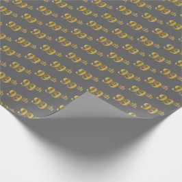 Papel De Regalo Gris, Faux Gold 99º (Noventa Y Noveno) Evento