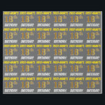 Papel De Regalo Gris, Faux/Imitation Gold, "18th BIRTHDAY"<br><div class="desc">Este diseño de papel envolvente incluye un mensaje como "¡CUMPLEAÑOS 18º DE NOMBRE PRIMERO!", con el "18º" con un aspecto de color falso/imitación de color dorado, y con el nombre y el "CUMPLEAÑOS" en un tipo de letra divertido y audaz. El nombre se puede personalizar y el fondo es gris...</div>