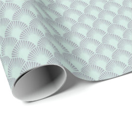 Papel De Regalo Gris Gris Mint Green Scales Japón Olas Maroccan