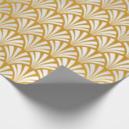 Papel De Regalo Gris gris mostaza Art Deco Escalas Marinas